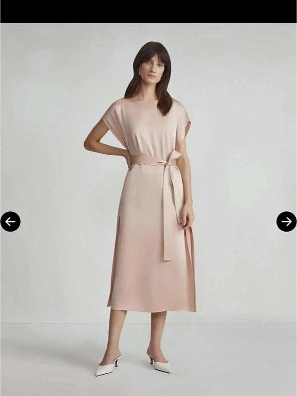 Lafayette 148 New York Midi Tie Waist Dress in Pink Size Small
